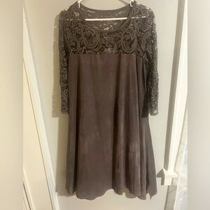 Signature by Robbie Bee Floral Lace Dress Sz L